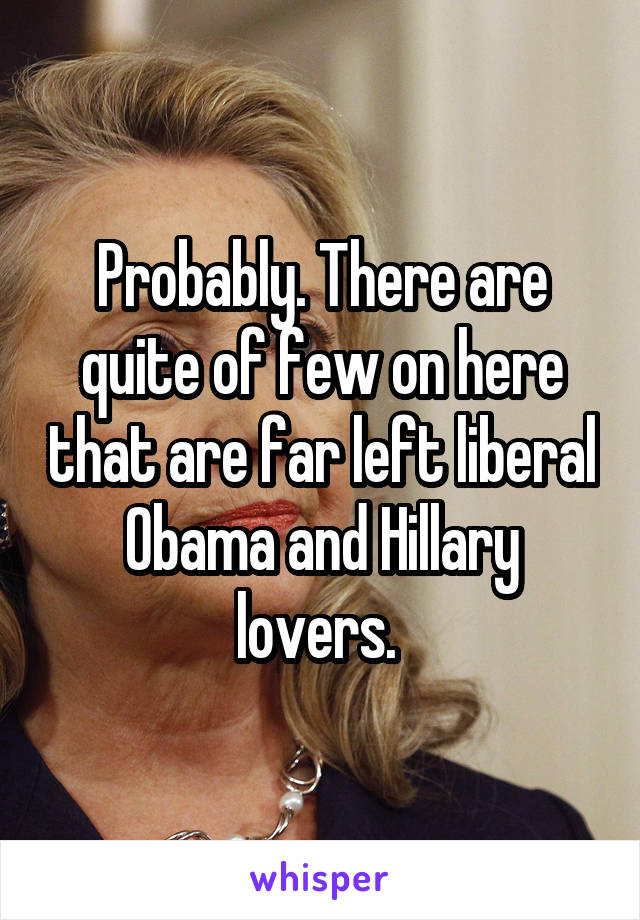 Probably. There are quite of few on here that are far left liberal Obama and Hillary lovers. 