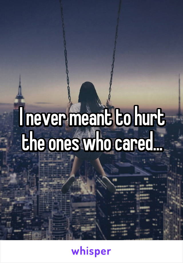 I never meant to hurt the ones who cared...