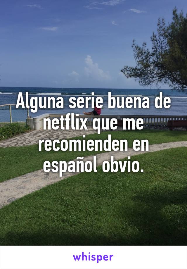 Alguna serie buena de netflix que me recomienden en español obvio.