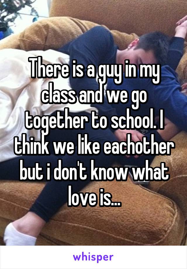 There is a guy in my class and we go together to school. I think we like eachother but i don't know what love is...