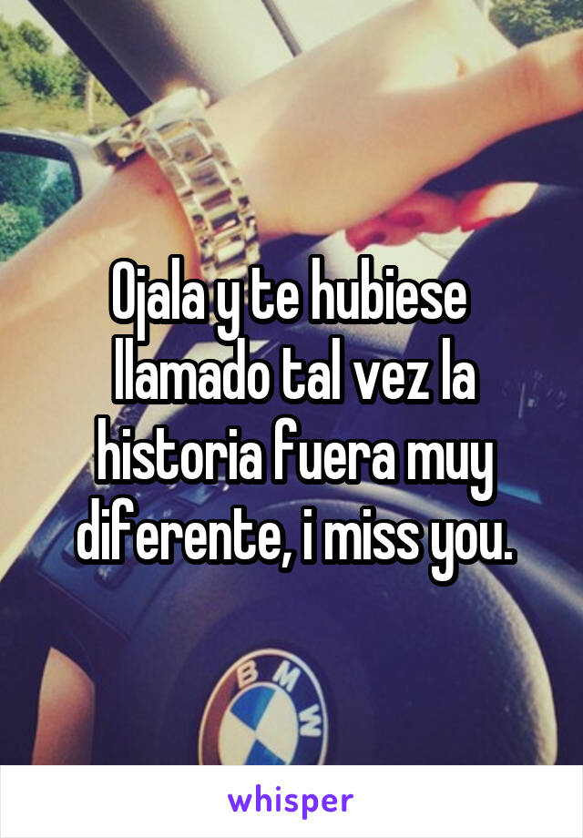 Ojala y te hubiese  llamado tal vez la historia fuera muy diferente, i miss you.