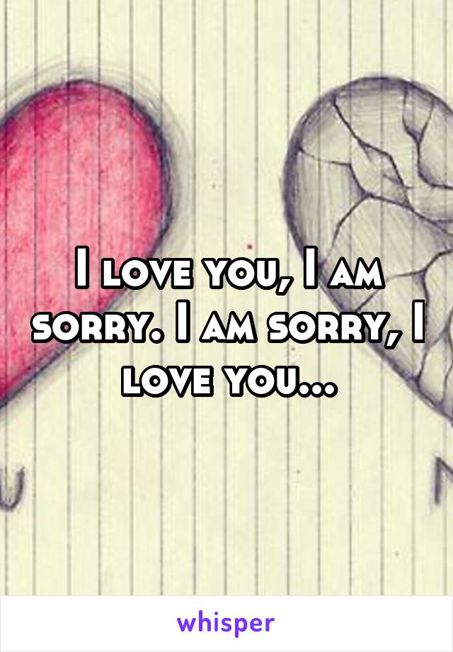 I love you, I am sorry. I am sorry, I love you...