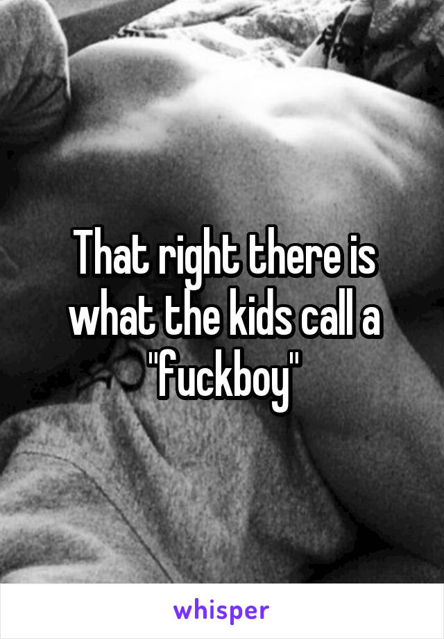 That right there is what the kids call a "fuckboy"