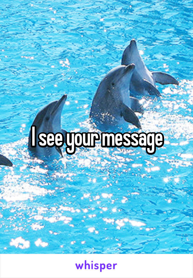 I see your message