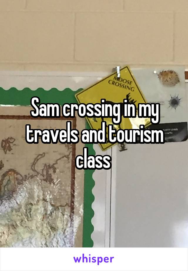 Sam crossing in my travels and tourism class 