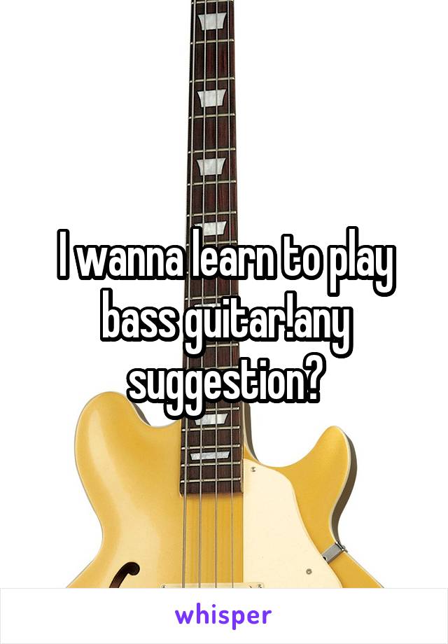 I wanna learn to play bass guitar!any suggestion?