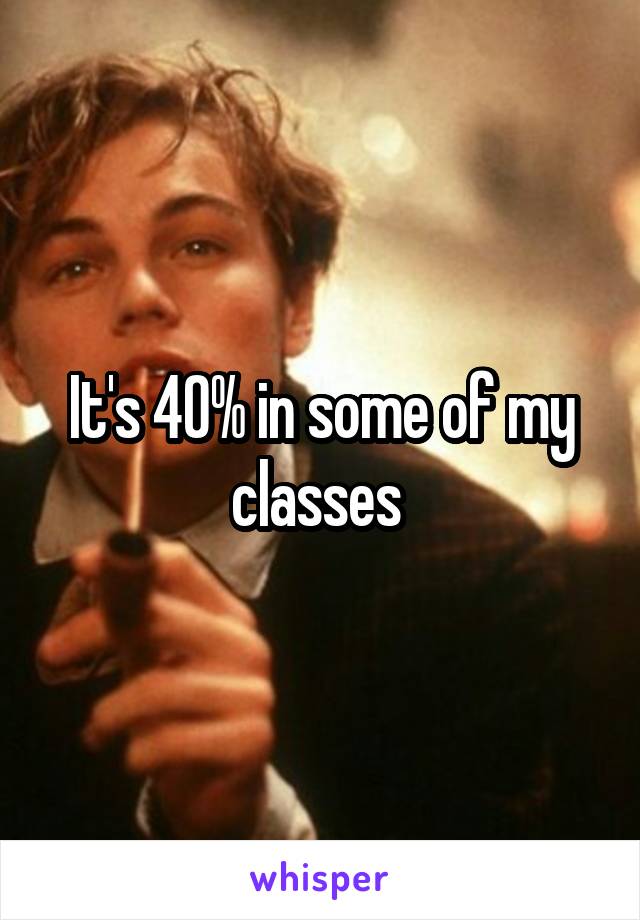 It's 40% in some of my classes 