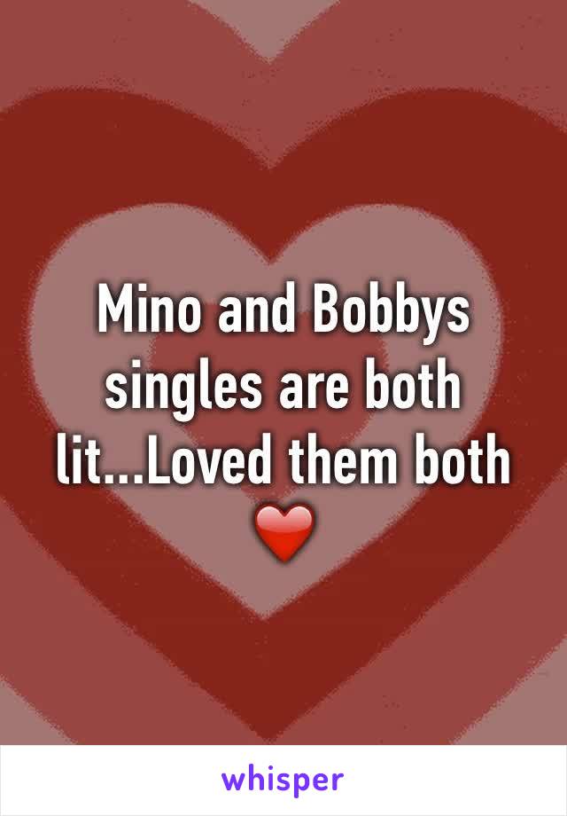 Mino and Bobbys singles are both lit...Loved them both ❤️