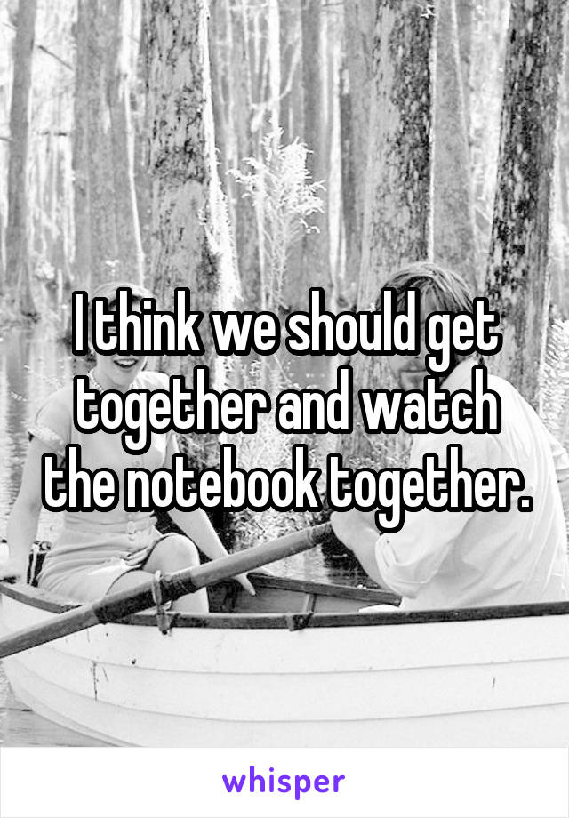 I think we should get together and watch the notebook together.