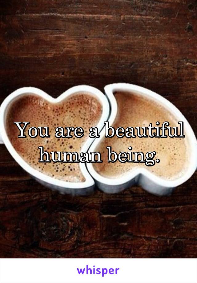 You are a beautiful human being.
