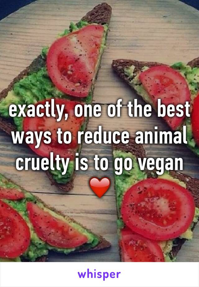 exactly, one of the best ways to reduce animal cruelty is to go vegan ❤️