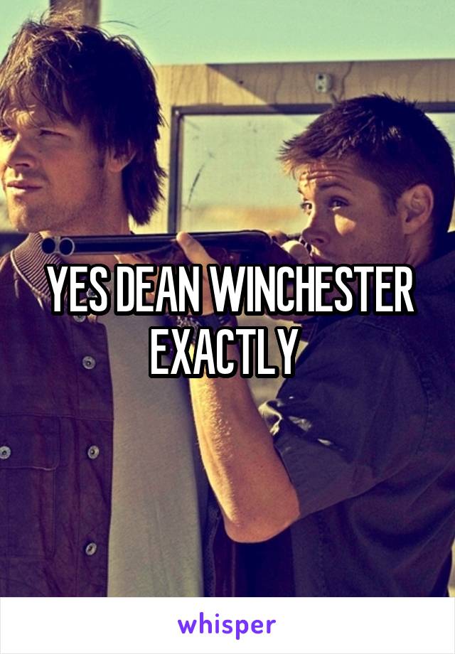 YES DEAN WINCHESTER EXACTLY 