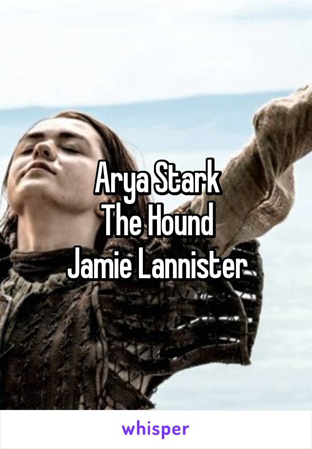 Arya Stark
The Hound
Jamie Lannister