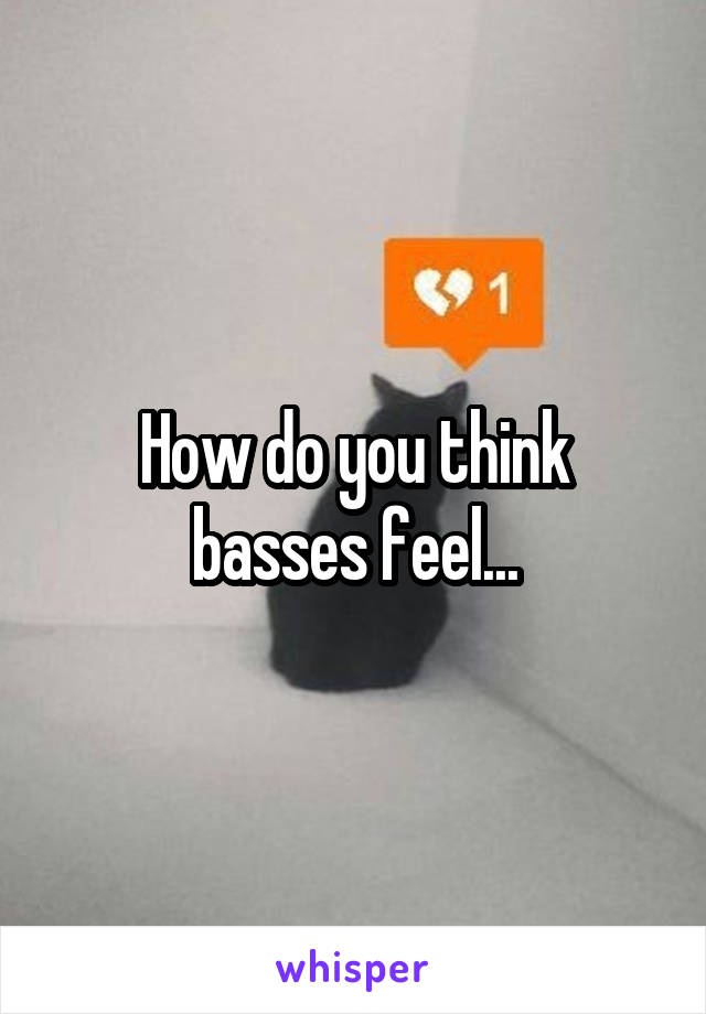 How do you think basses feel...