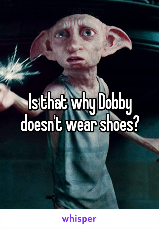 Is that why Dobby doesn't wear shoes?