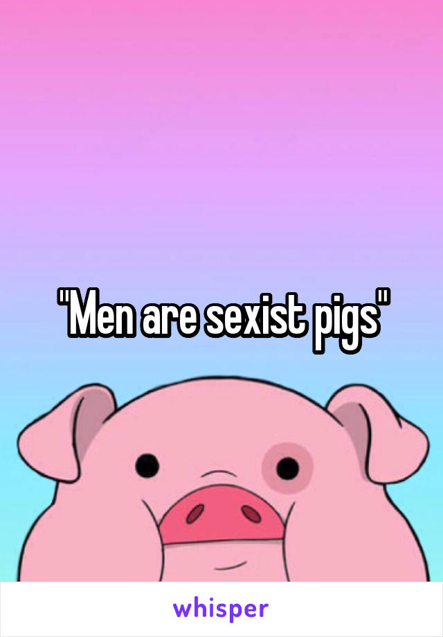 "Men are sexist pigs"