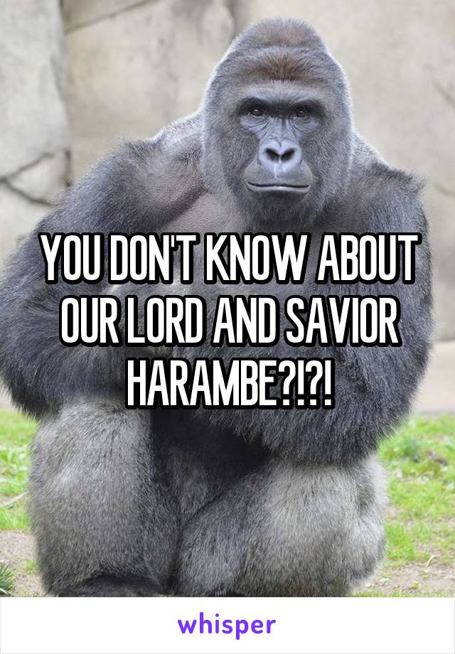 YOU DON'T KNOW ABOUT OUR LORD AND SAVIOR HARAMBE?!?!