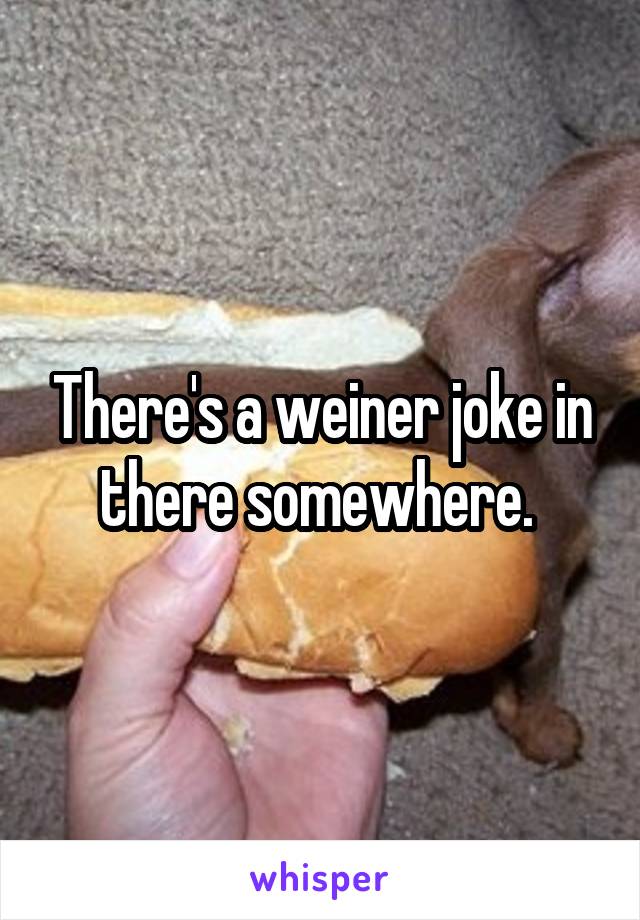 There's a weiner joke in there somewhere. 