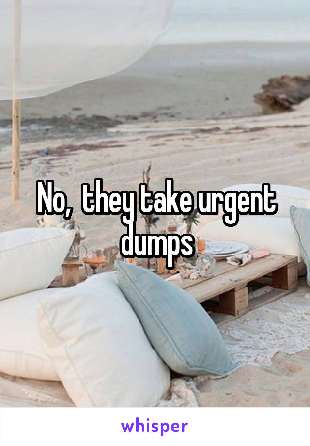 No,  they take urgent dumps
