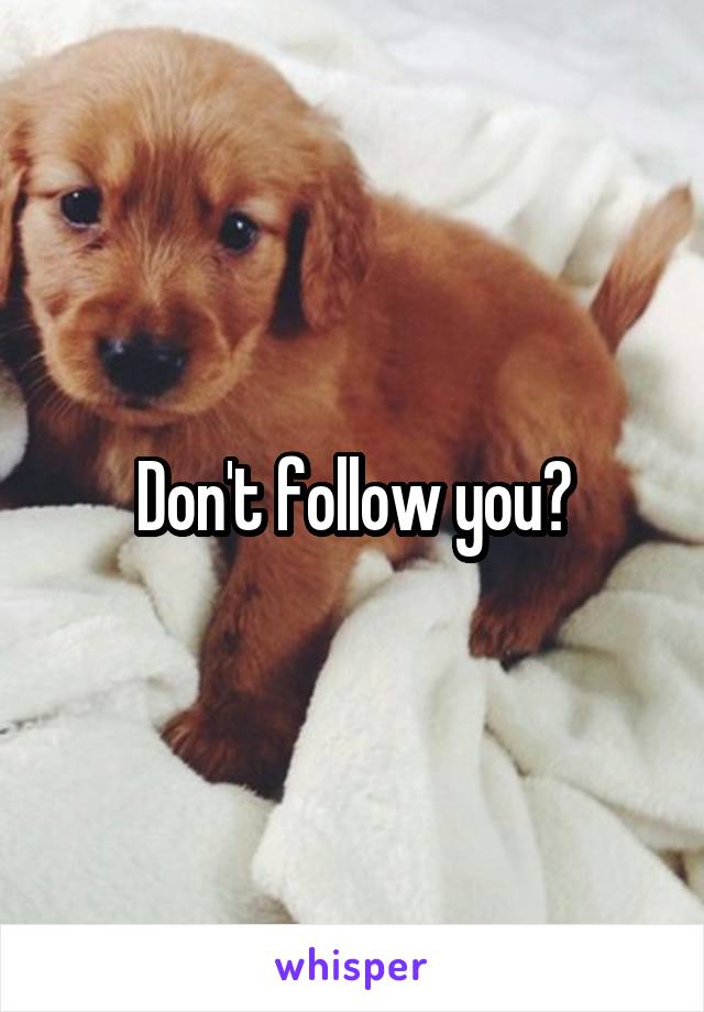 Don't follow you?