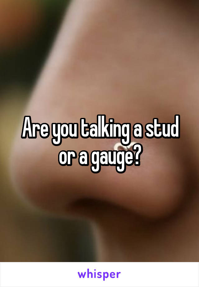 Are you talking a stud or a gauge?