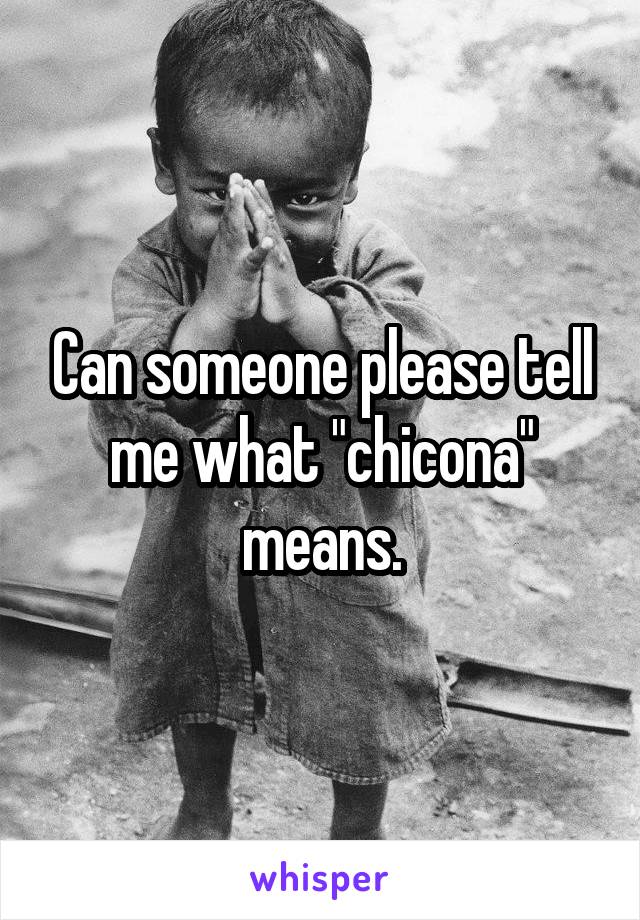 Can someone please tell me what "chicona" means.