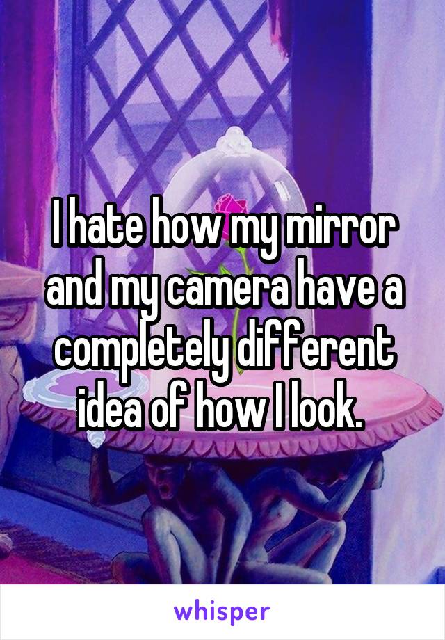 I hate how my mirror and my camera have a completely different idea of how I look. 