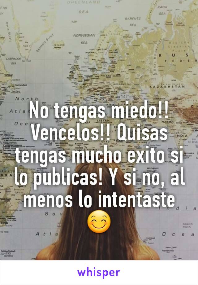 No tengas miedo!! Vencelos!! Quisas tengas mucho exito si lo publicas! Y si no, al menos lo intentaste 😊