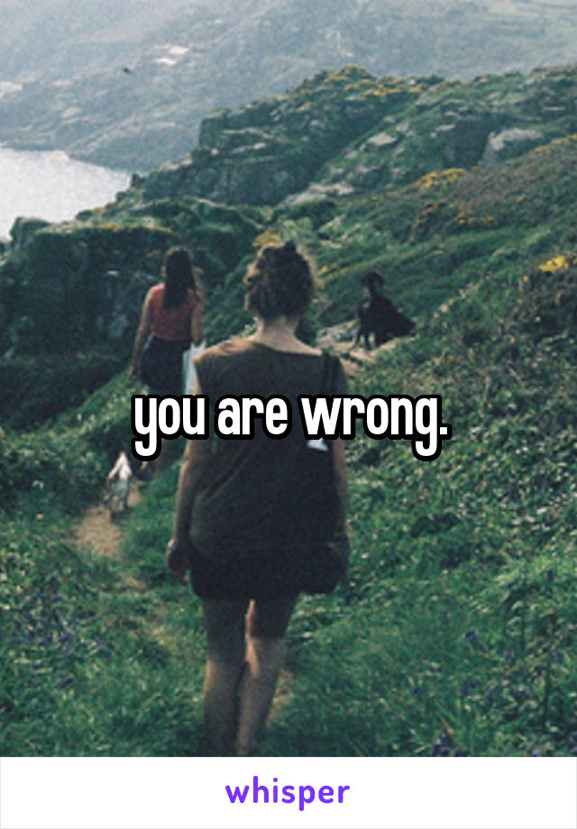 you are wrong.