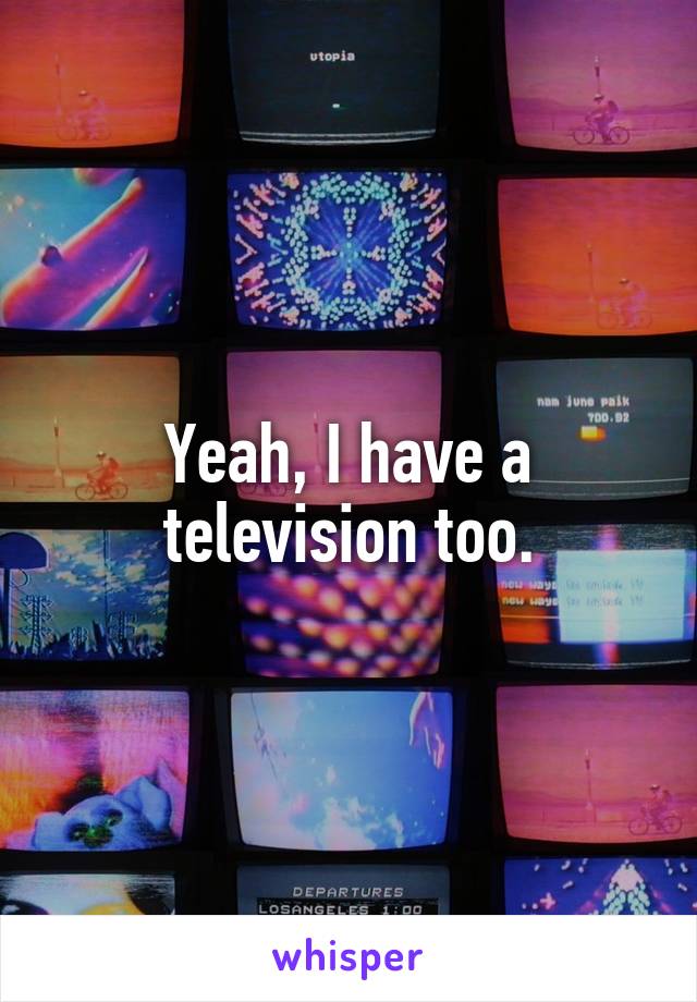 Yeah, I have a television too.