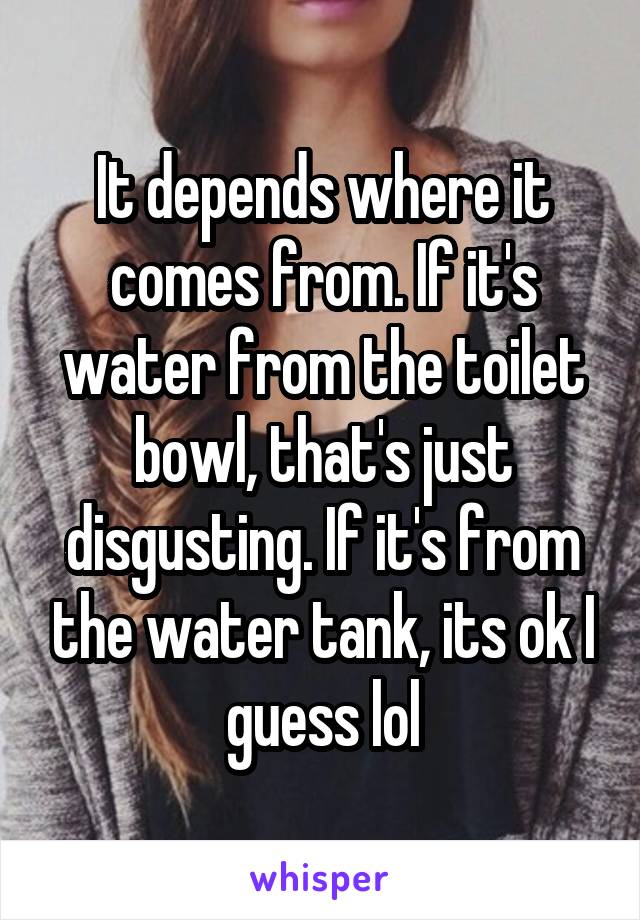 It depends where it comes from. If it's water from the toilet bowl, that's just disgusting. If it's from the water tank, its ok I guess lol