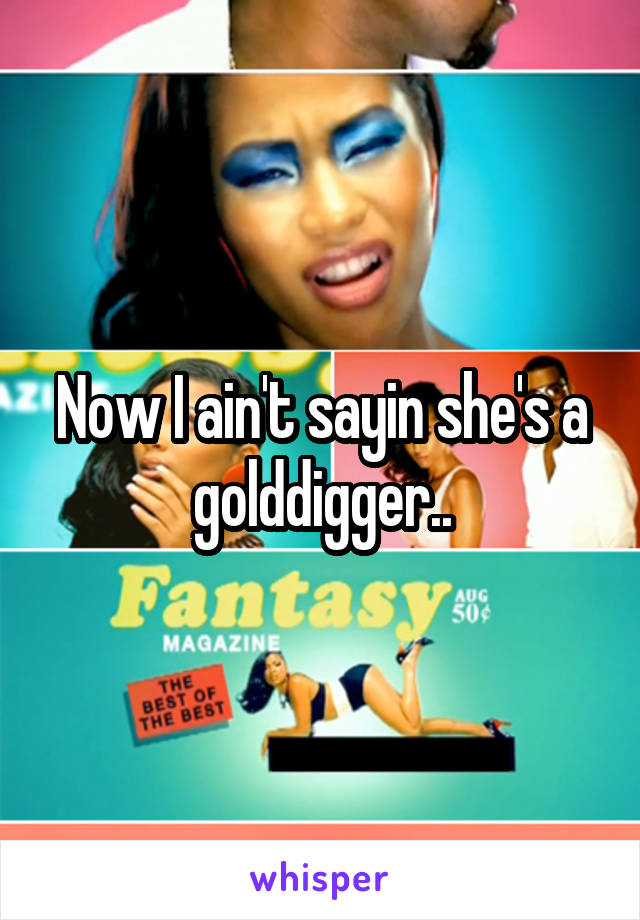 Now I ain't sayin she's a golddigger..