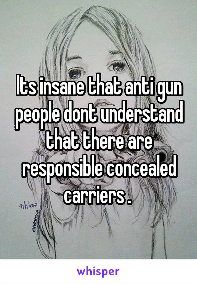 Its insane that anti gun people dont understand that there are responsible concealed carriers . 