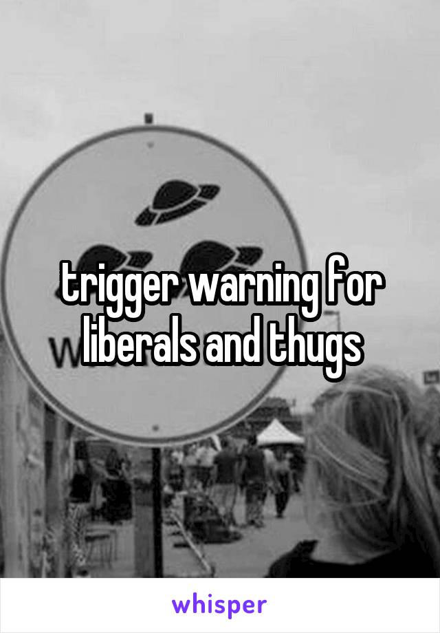 trigger warning for liberals and thugs