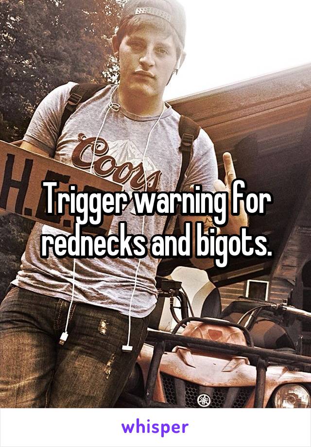 Trigger warning for rednecks and bigots.