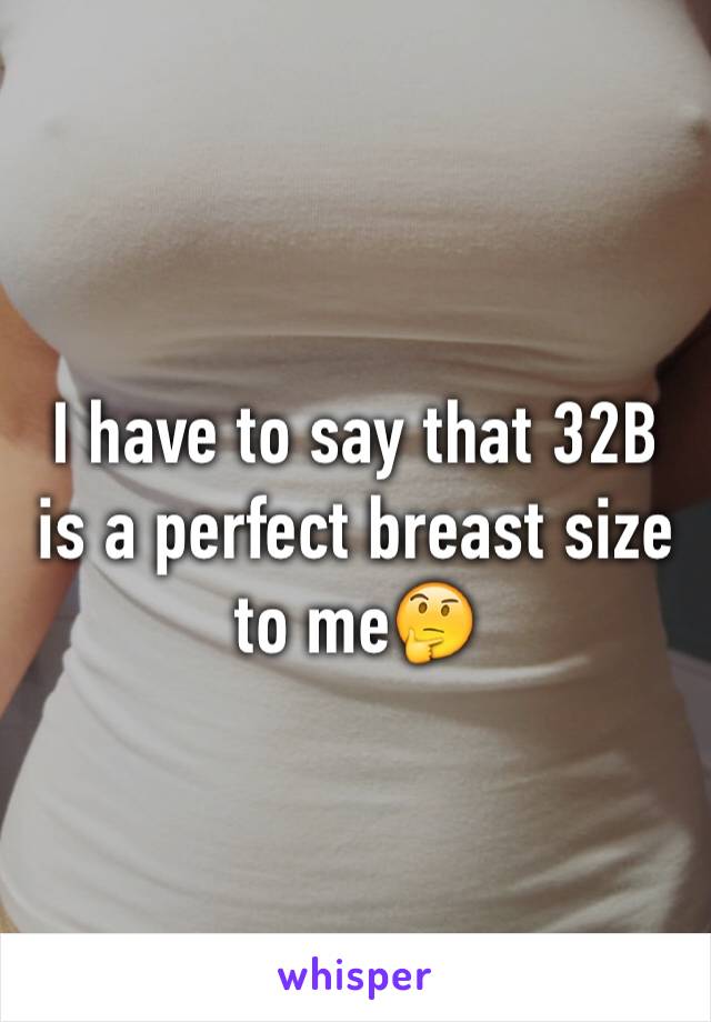 I have to say that 32B is a perfect breast size to me🤔