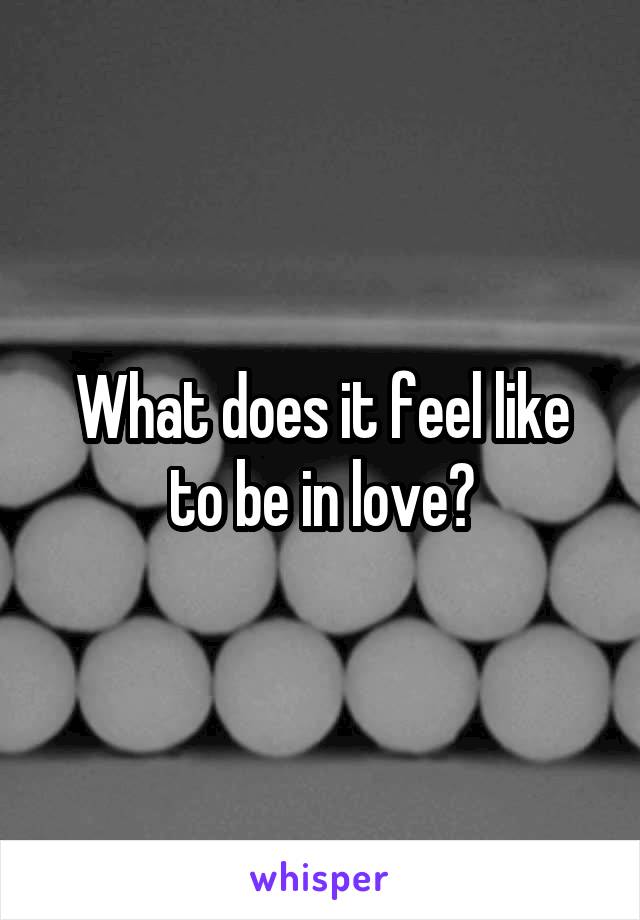 What does it feel like to be in love?