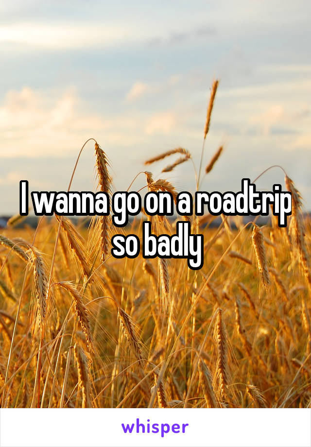 I wanna go on a roadtrip so badly