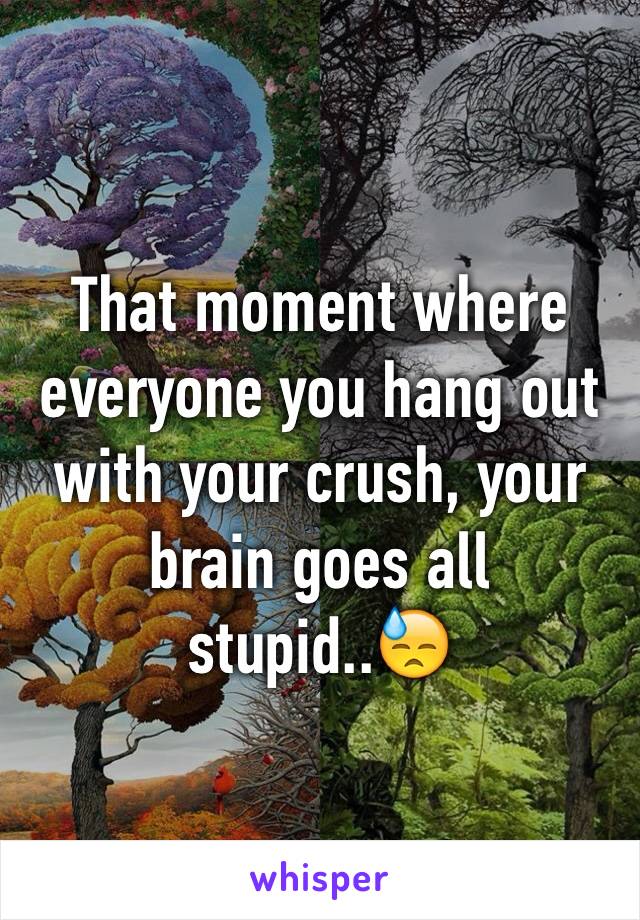 That moment where everyone you hang out with your crush, your brain goes all stupid..😓