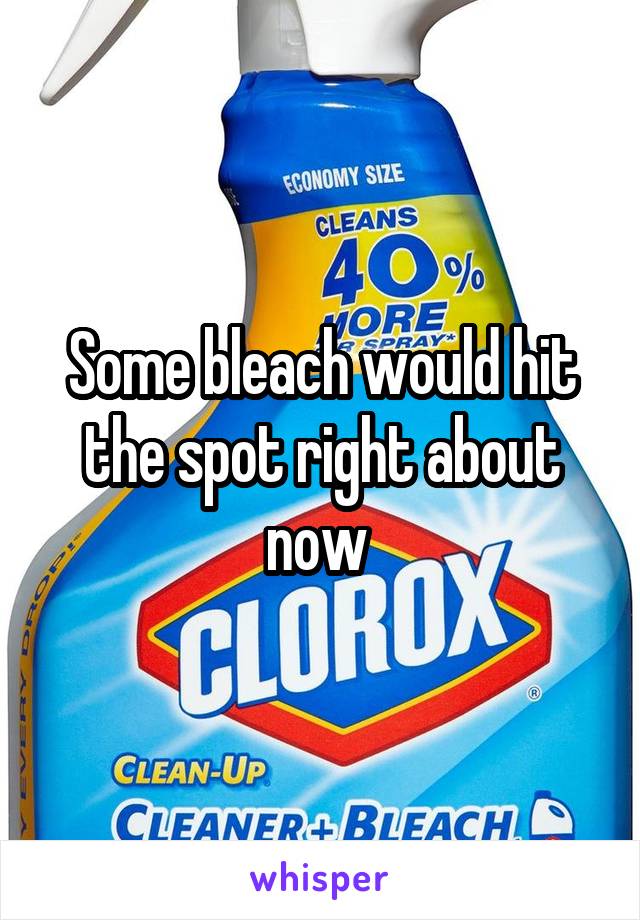 Some bleach would hit the spot right about now 