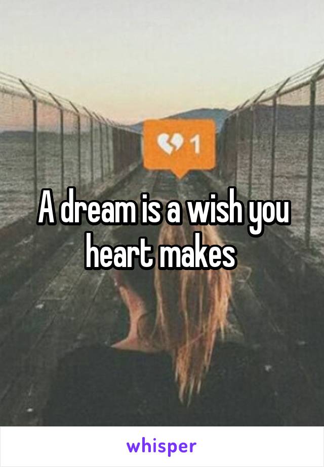 A dream is a wish you heart makes 