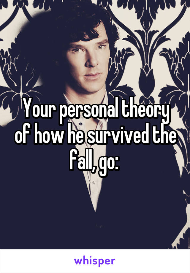 Your personal theory of how he survived the fall, go: 