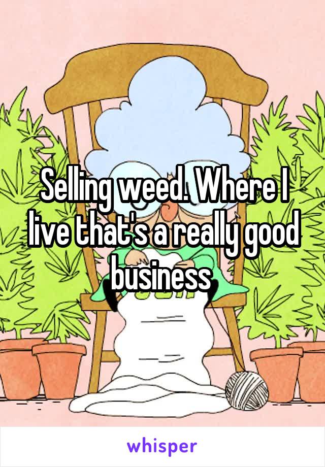 Selling weed. Where I live that's a really good business 