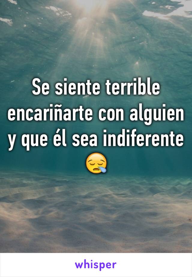 Se siente terrible encariñarte con alguien y que él sea indiferente 😪