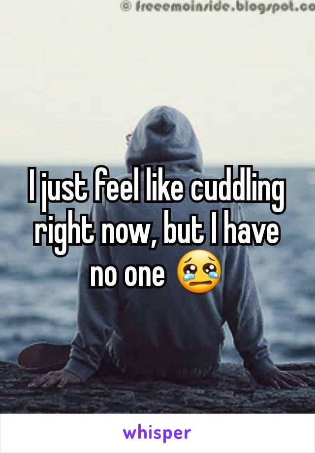 I just feel like cuddling right now, but I have no one 😢