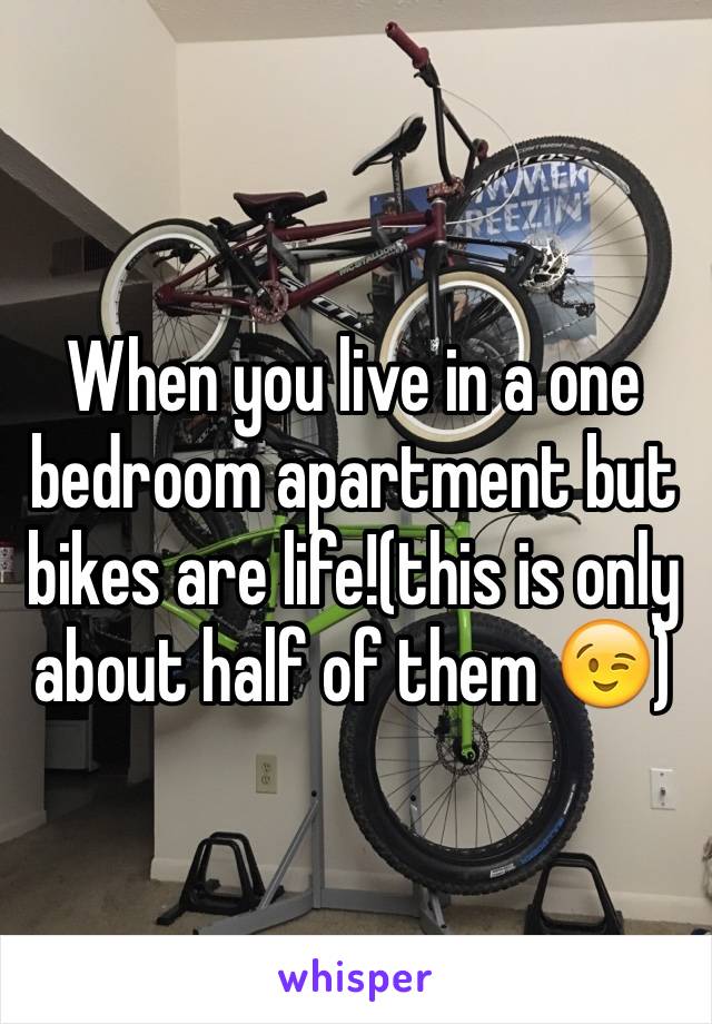 When you live in a one bedroom apartment but bikes are life!(this is only about half of them 😉) 