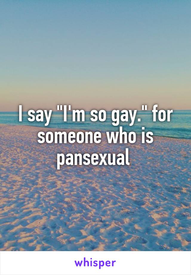 I say "I'm so gay." for someone who is pansexual 