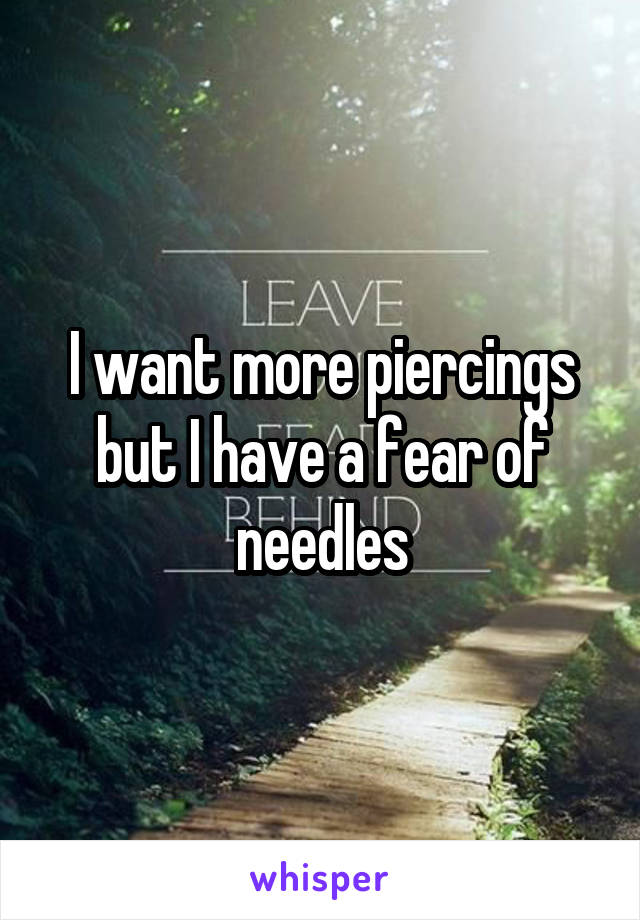 I want more piercings but I have a fear of needles