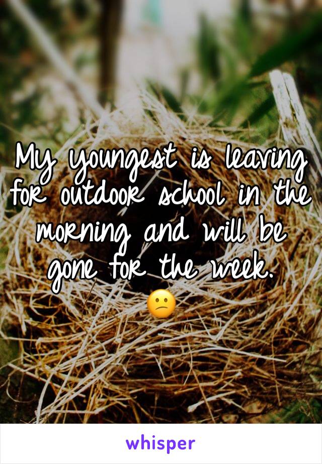 My youngest is leaving for outdoor school in the morning and will be gone for the week.
😕