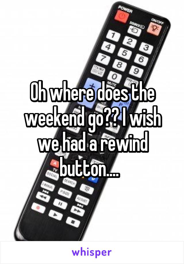 Oh where does the weekend go?? I wish we had a rewind button....  